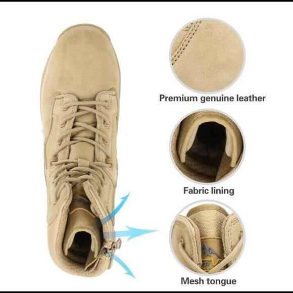 US Mens Military Tactical Work Boots Hiking Motorcycle Combat Army Boots Size 11 - Picture 4 of 8